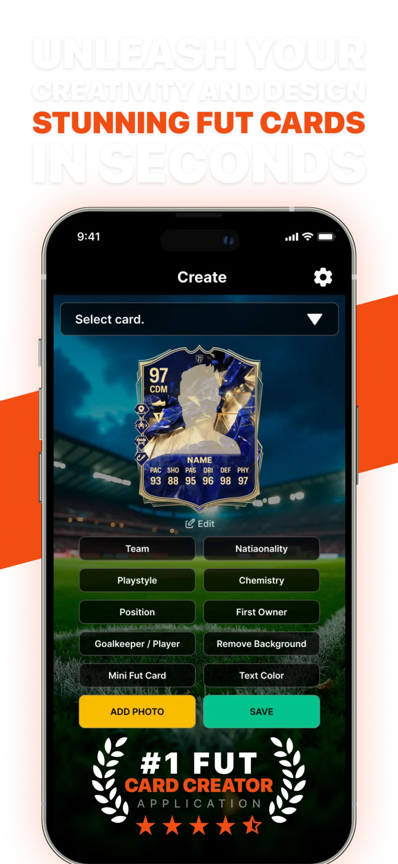 FUT Card Creator App Screenshot